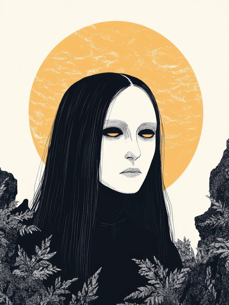 Woman With Long Black Hair