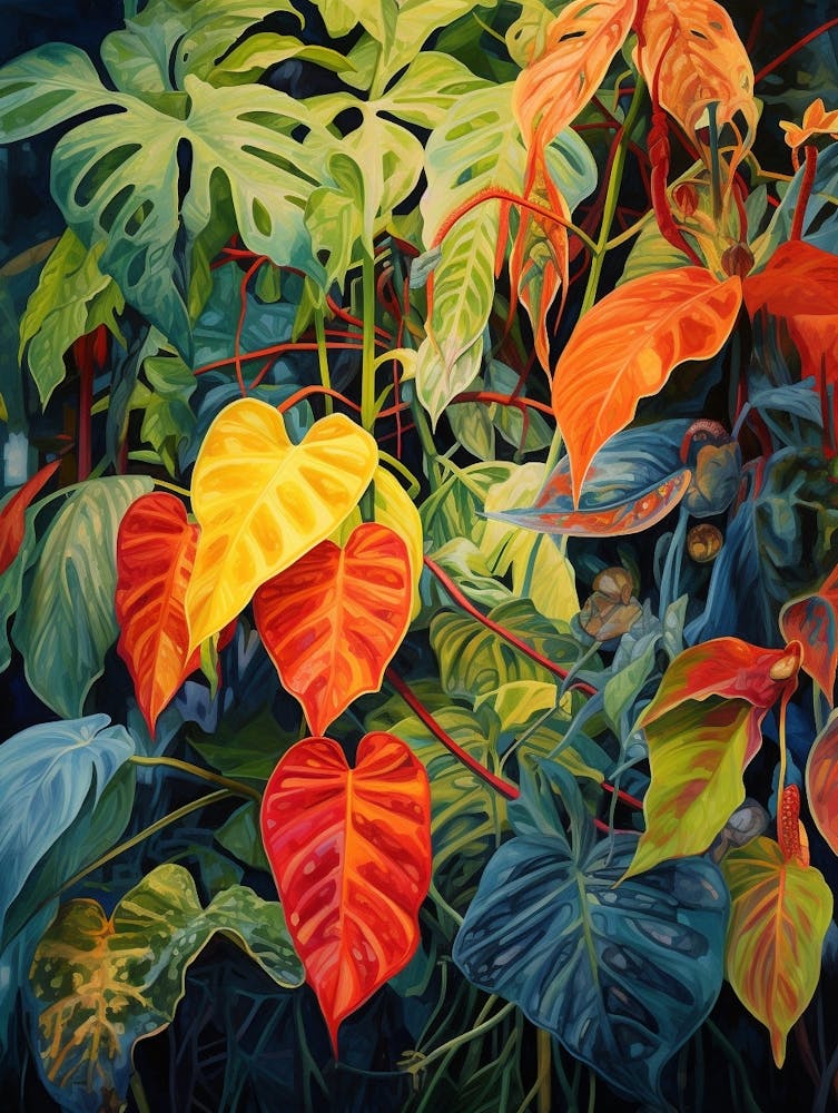 Tropical Plant Painting Devils Ivy  1