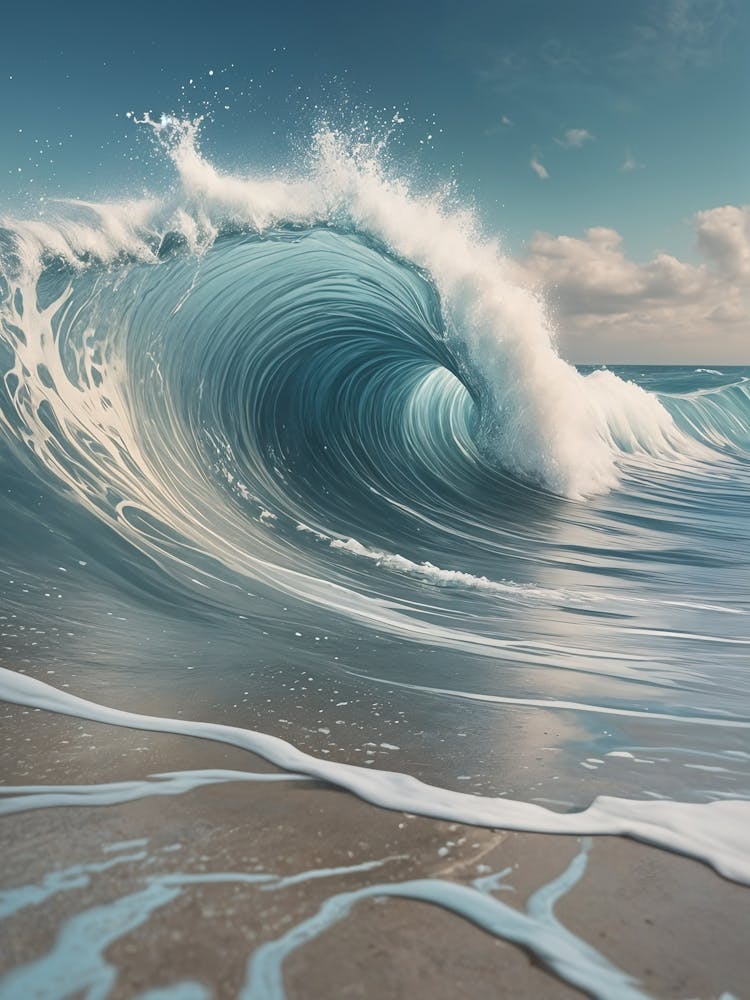 Wave Breaking On The Beach