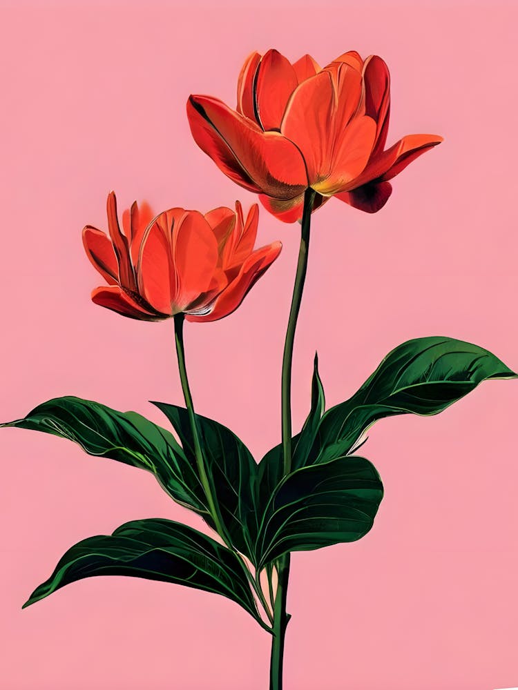 Two Red Tulips Canvas Print