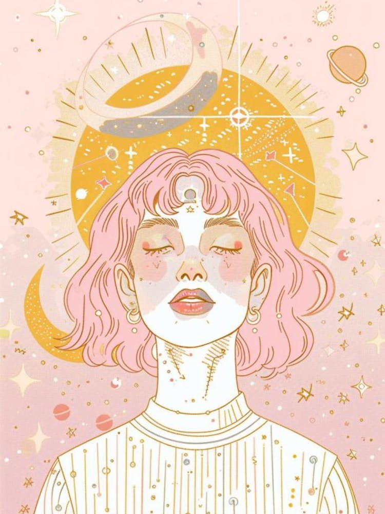 Natural women moon pastel