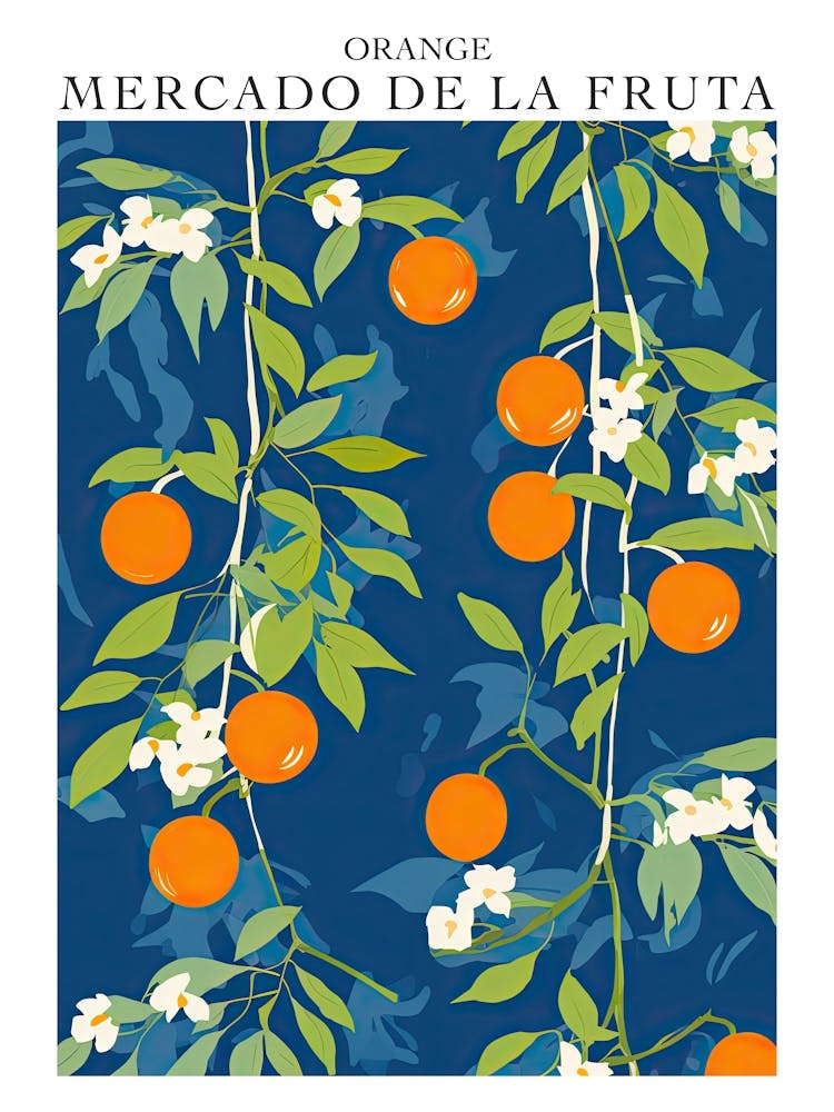 Mercado De La Fruta Orange Illustration 5 Poster