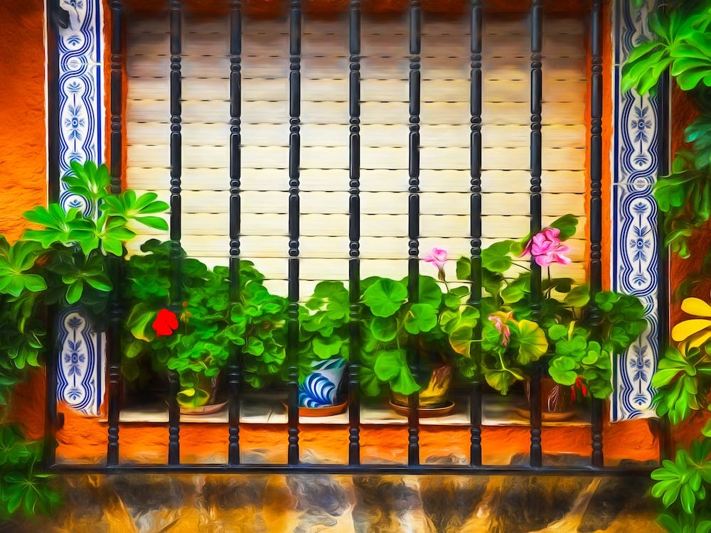 Floral Window Ledge Spain