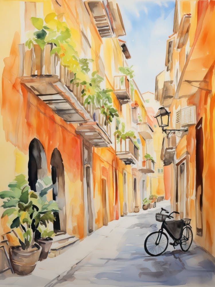 Bari, Italy Watercolour Streets 2