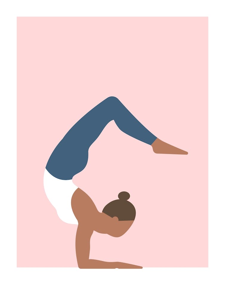 Skorpion-Yoga-Pose in Pink
