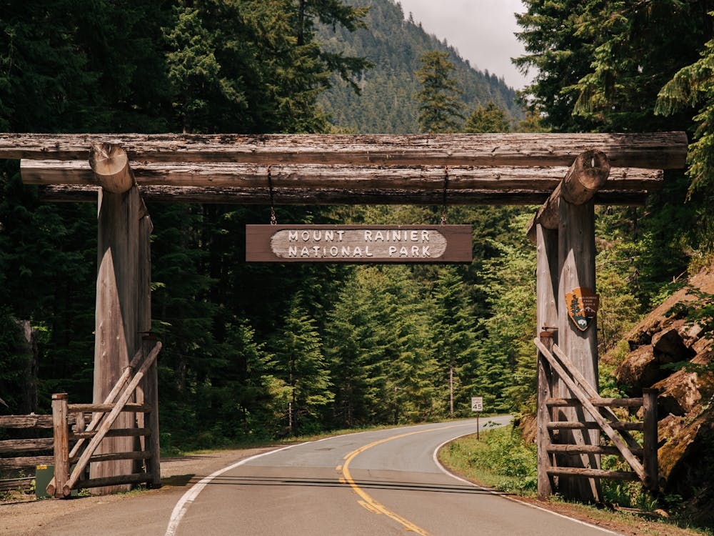 Mount Rainier National Park Entrance Sign