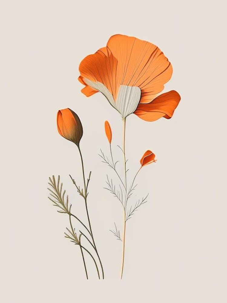 California Poppy Spices And Herbs Retro Minimal 4