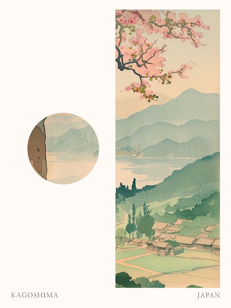 Kagoshima Japan 1 Cut Out Travel Poster