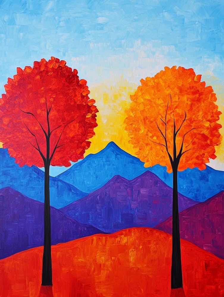 Two Trees At Sunset
