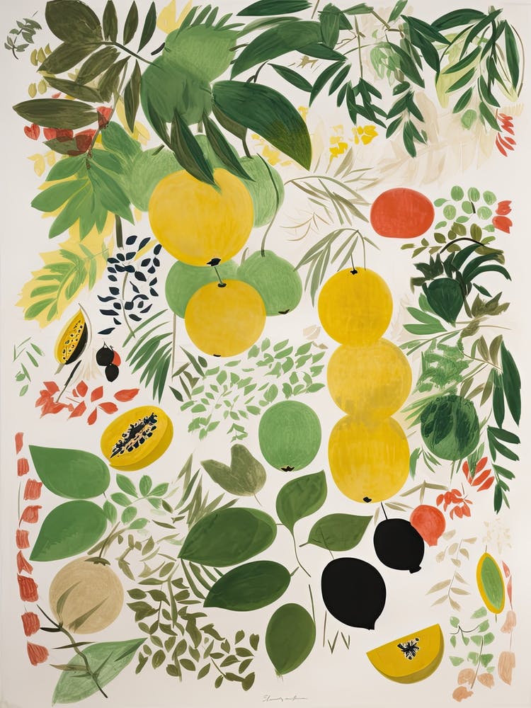 Honeydew Fruit Drawing 2