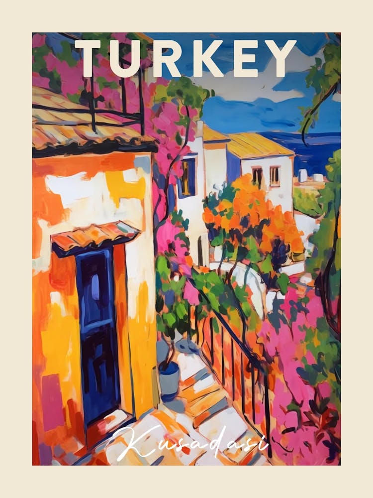 Kusadasi Türkei 3 Fauvistisches Gemälde Reiseplakat
