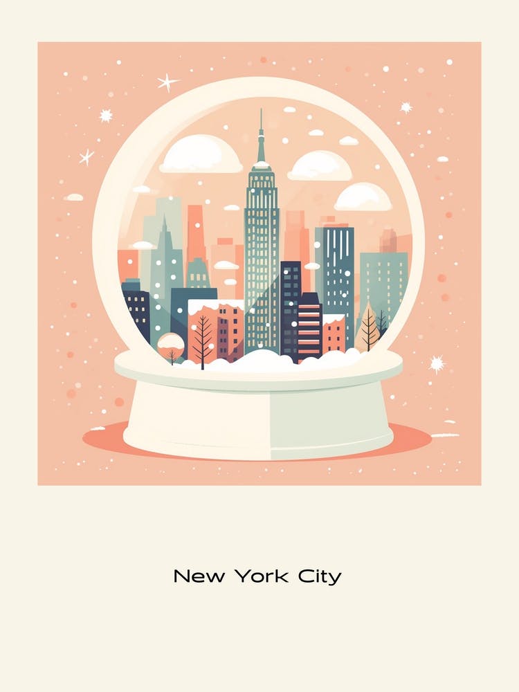 New York City Usa 2 Snowglobe Poster