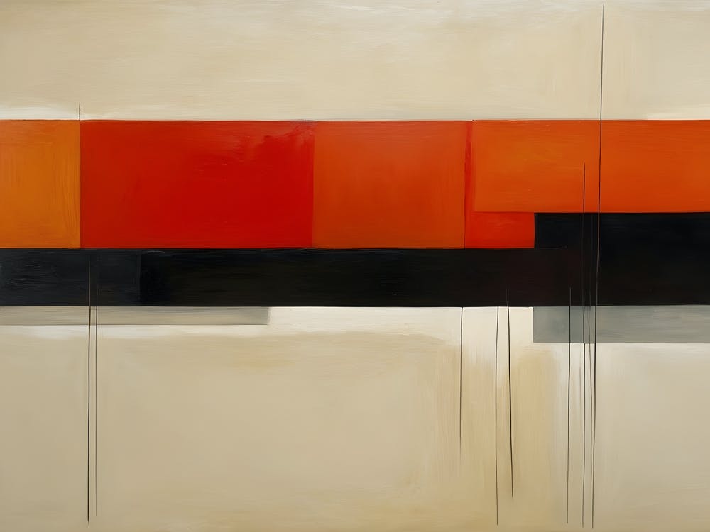 Abstract Composition 'Orange And Black'