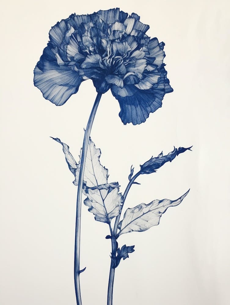 Blue Botanical Carnation 5