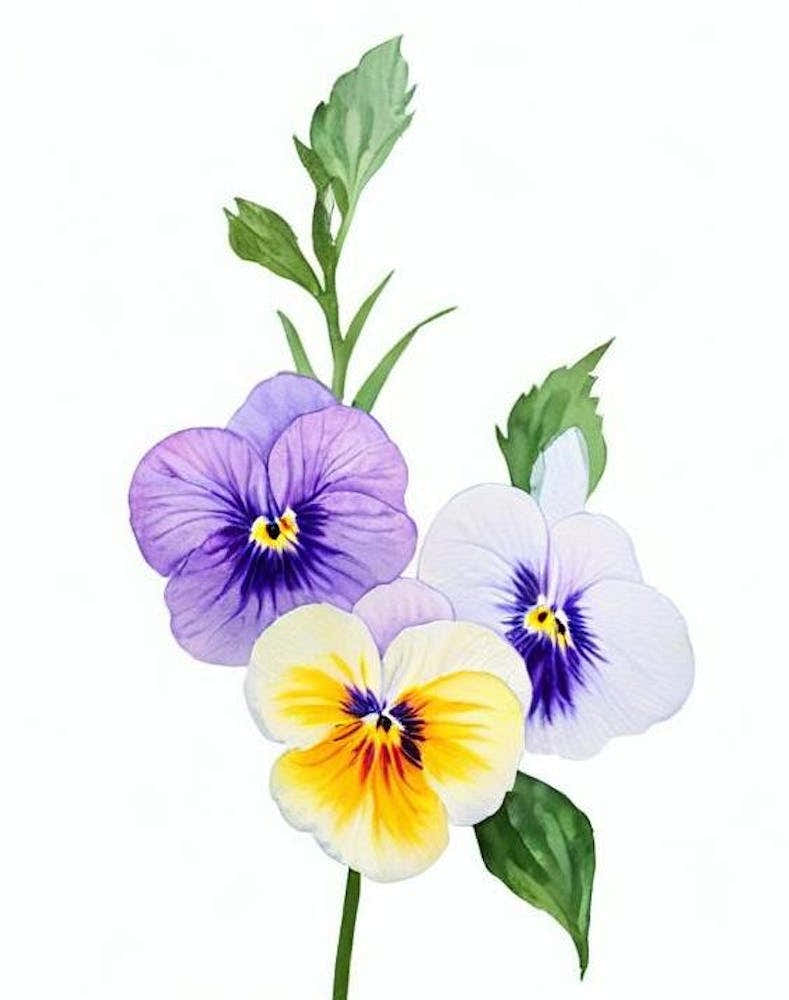 Pansy Watercolour Flower