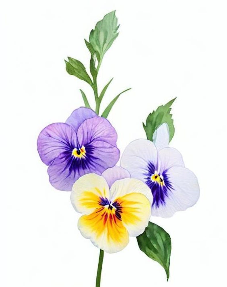 Pansy Watercolour Flower