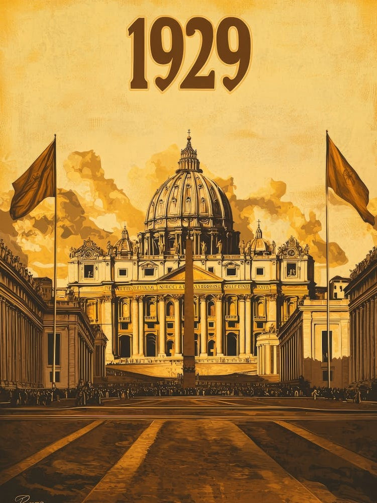 Aihrgdesign A Vintage Historical Poster Celebrating Vatican C E364985c 477b 4284 93e9 89cf244d80e9 0