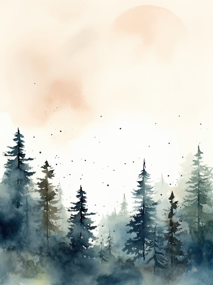 Watercolour Of Gifford Pinchot National Forest   Washington Usa 1