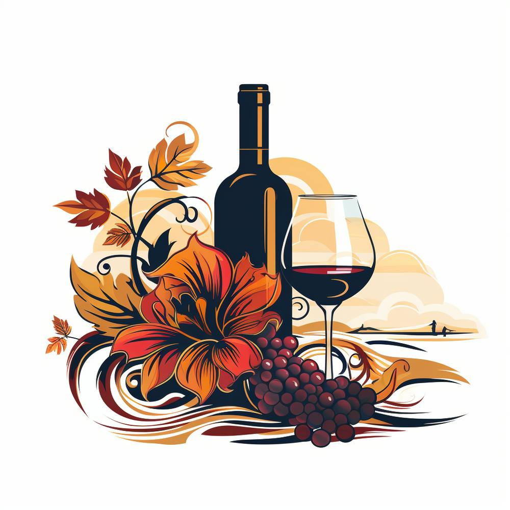 Wine Bottle And Flowers