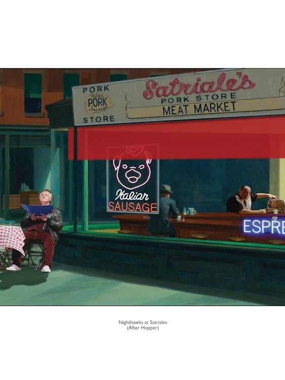 Nighthawks at Satriales - Sopranos & Edward Hopper Parody