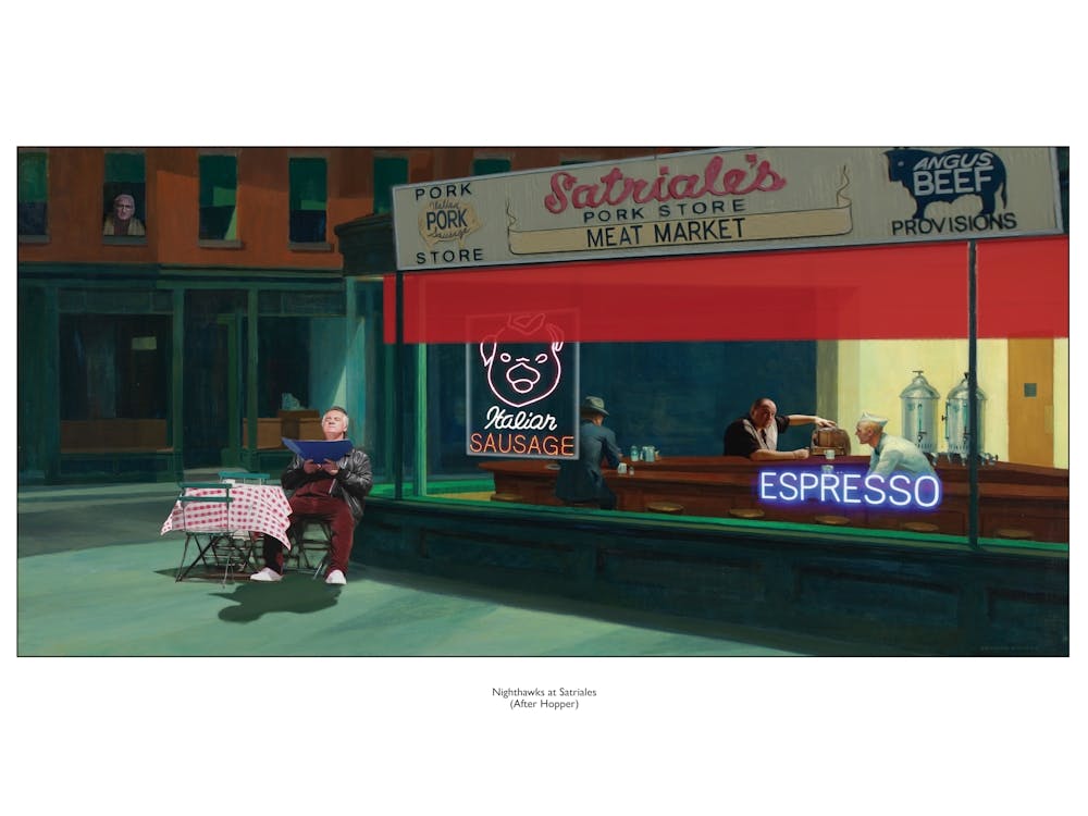Nighthawks at Satriales - Sopranos & Edward Hopper Parody