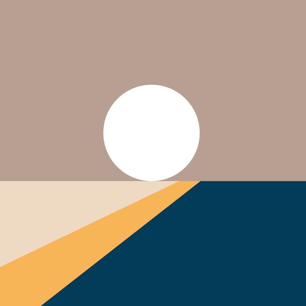 Geometrische Formen Sonnenaufgang Sonnenuntergang Abstrakt 1 In Hellbraun Senf Marineblau 02