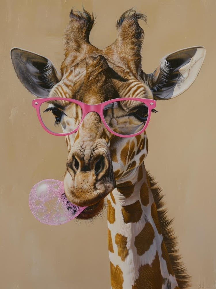 Giraffe With Glasses