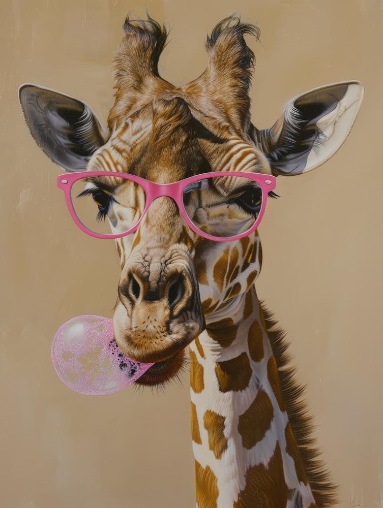 Giraffe With Glasses