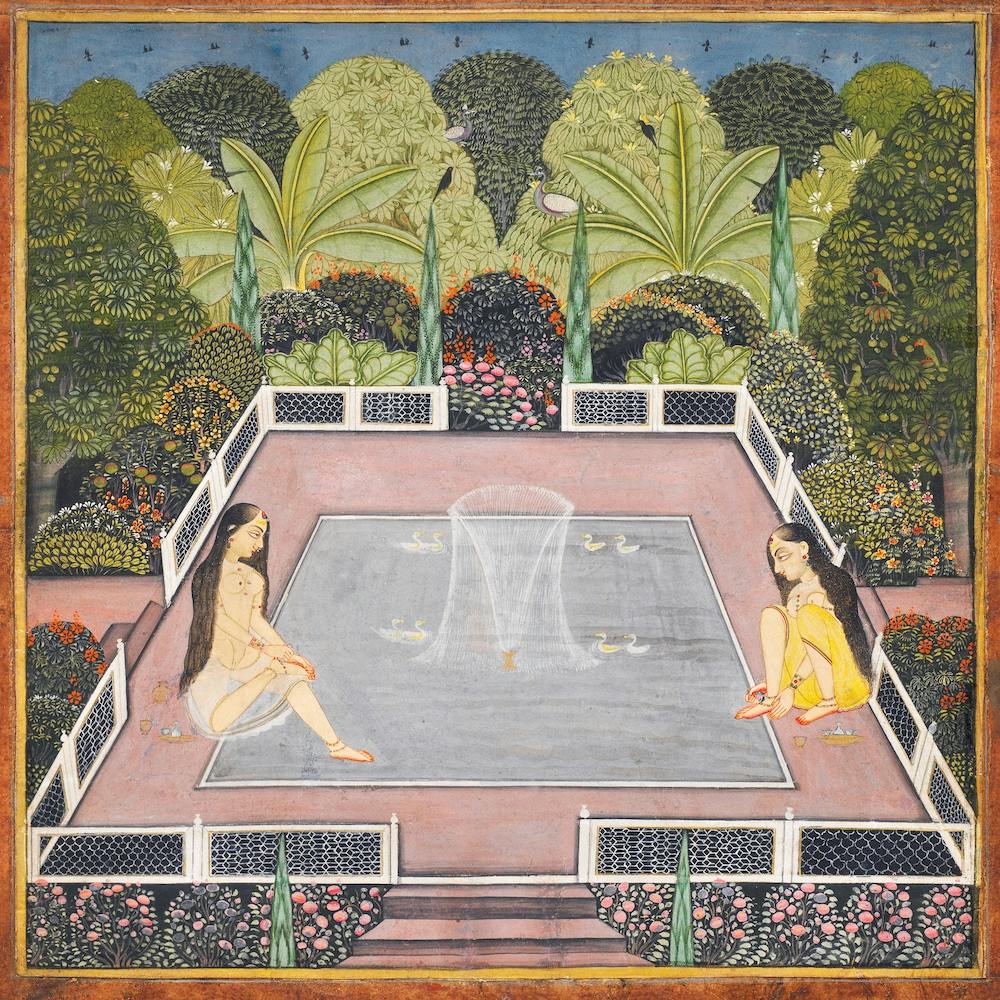 Women By A Garden Pool