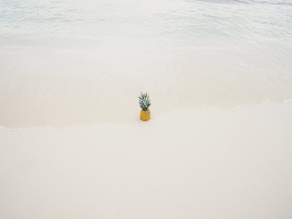 Tropical Pineapple In Sand
