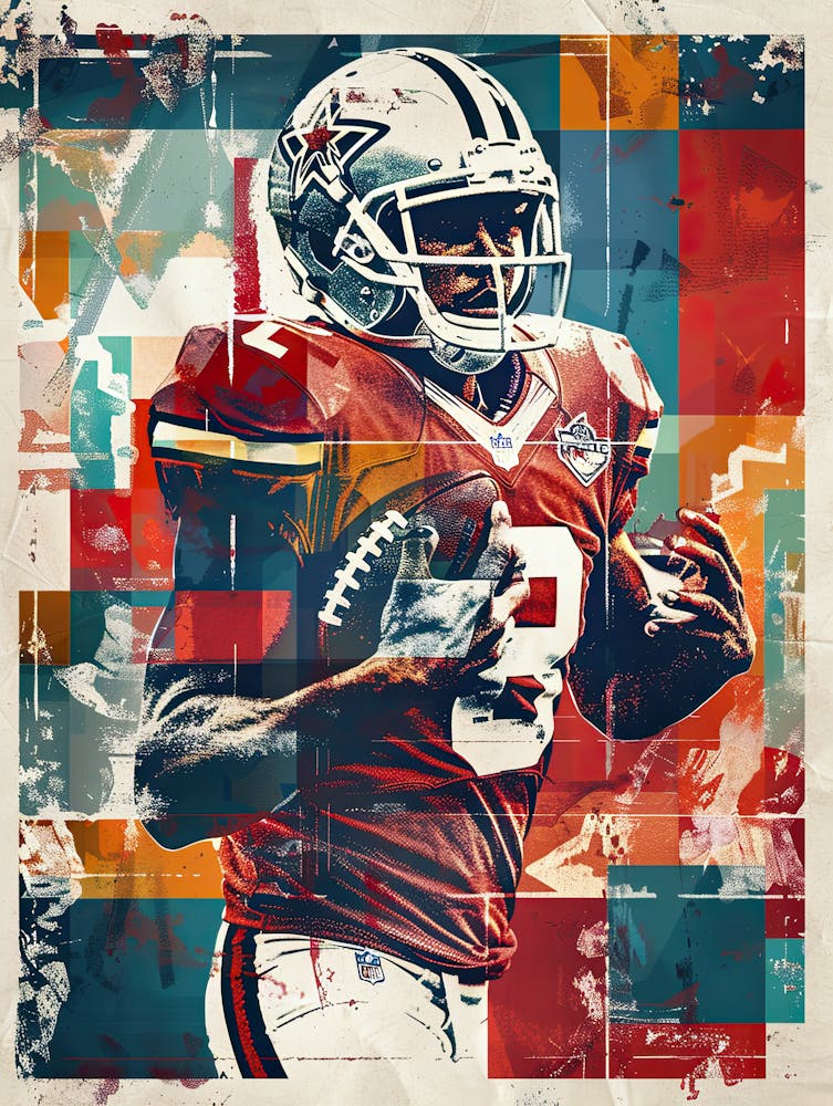 American Football Player Vintage Poster 19