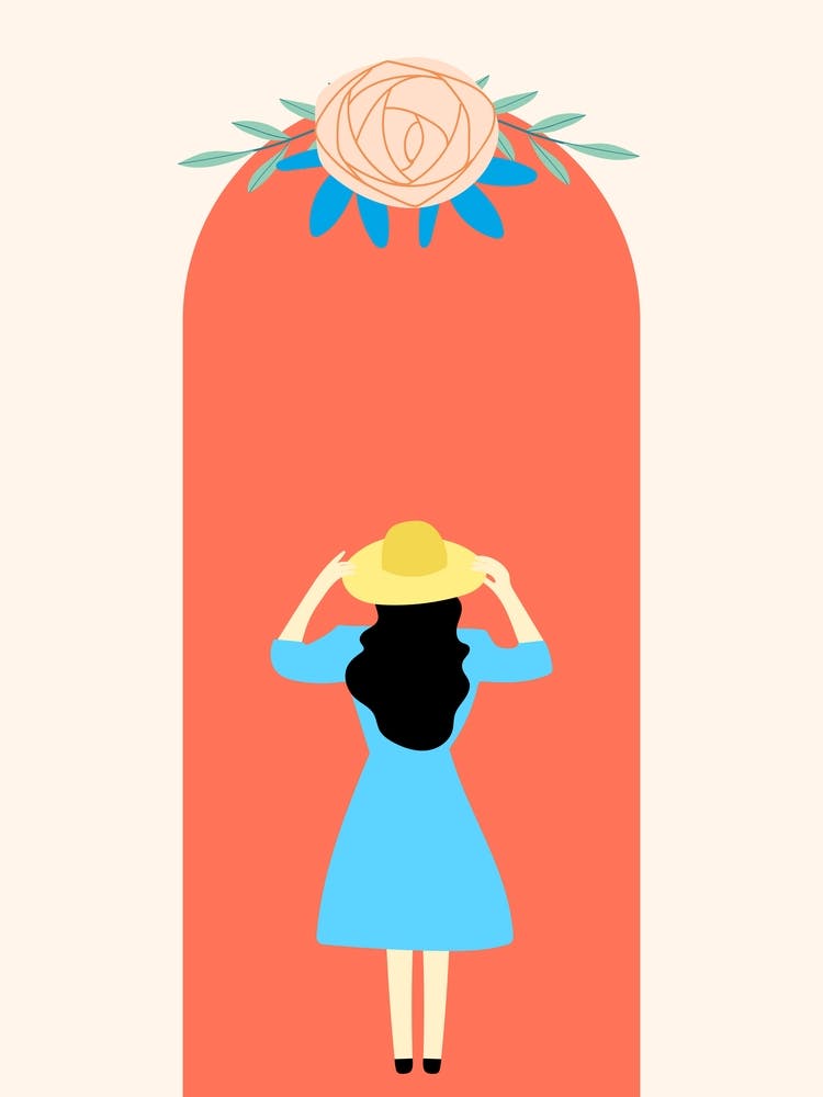 Illustration Of A Woman In A Dress