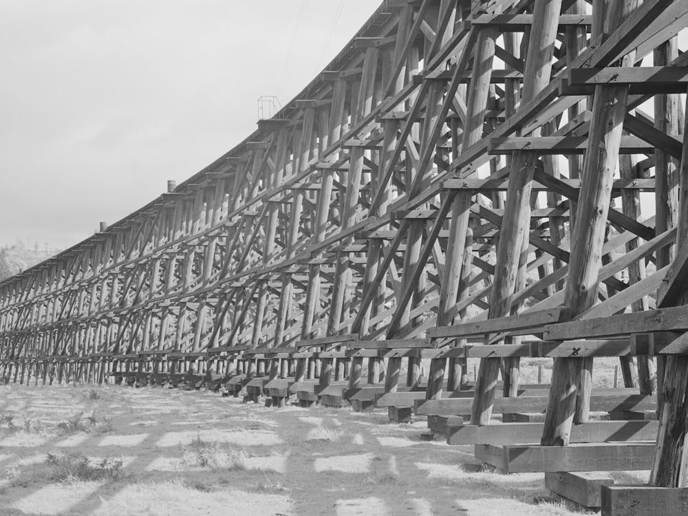 Wooden Trestle For Railroad, Cowlitz County, Washington By Russell Lee