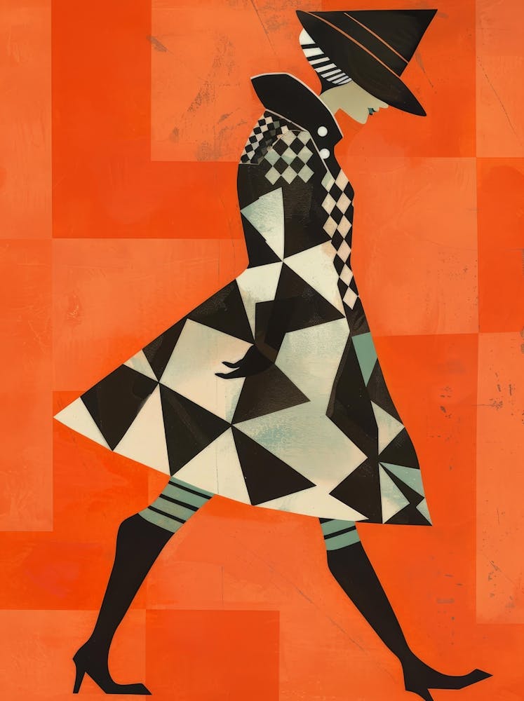 Lady In Black And White 1