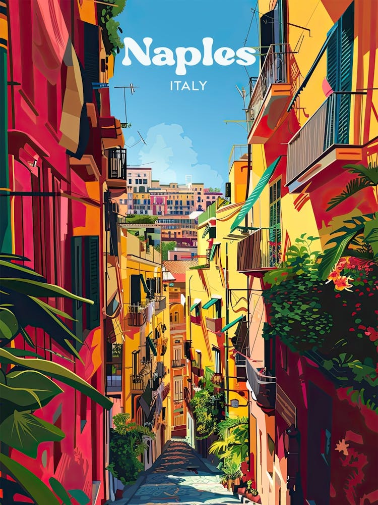 Naples Italy Campania Italy Digital Travel Art