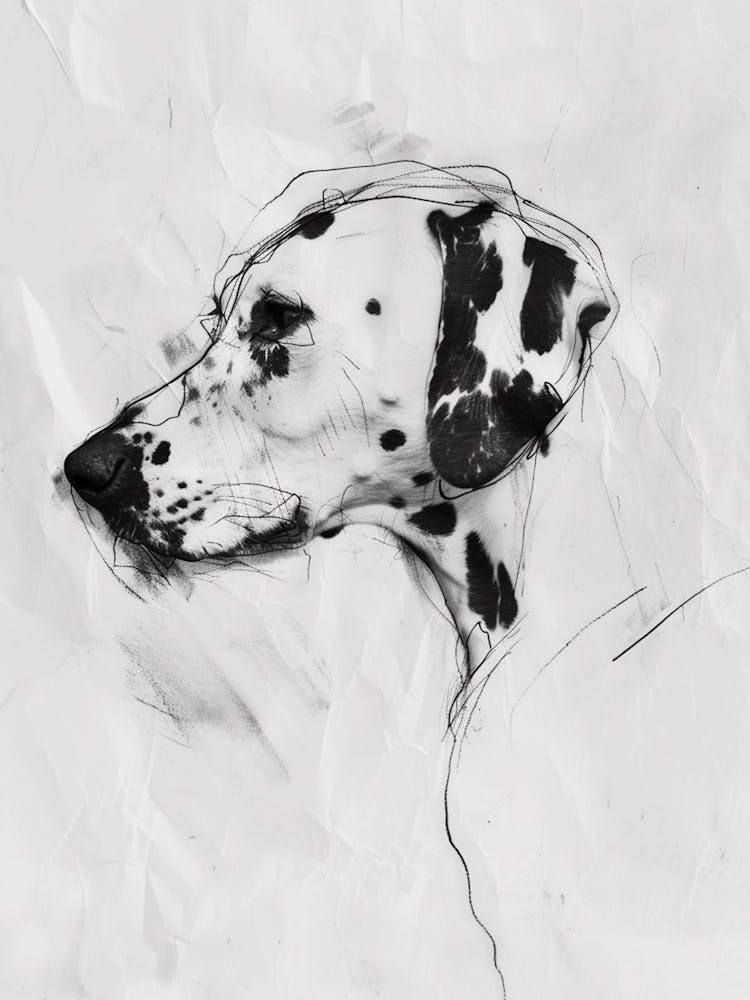 Dalmation Dog Charcoal Line 4
