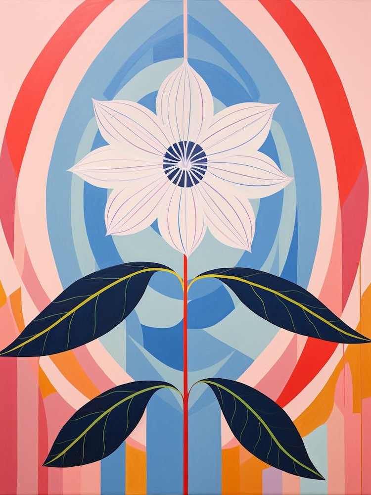 Veronica 1 Hilma Af Klint Inspired Pastel Flower Painting