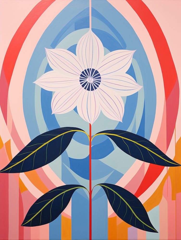 Veronica 1 Hilma Af Klint Inspired Pastel Flower Painting