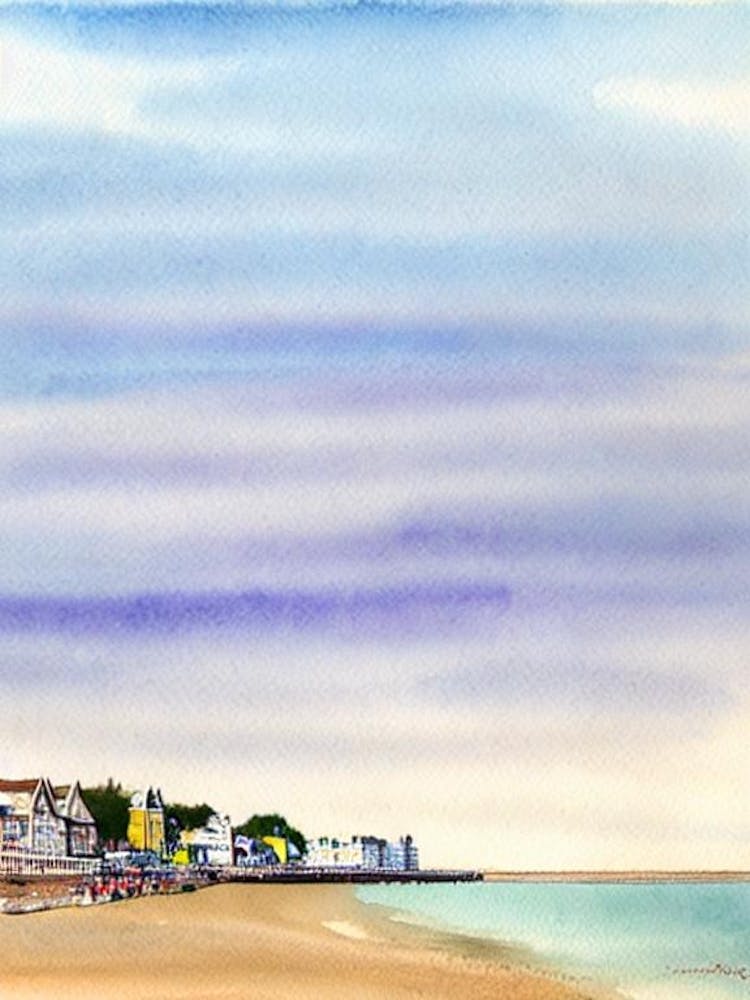 Southend On Sea Beach 2, Essex Watercolour