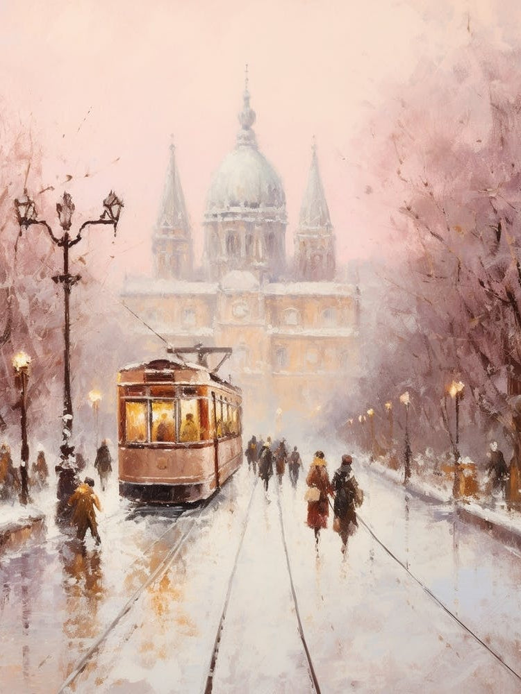 Dreamy Winter Painting Vienna Austria 1