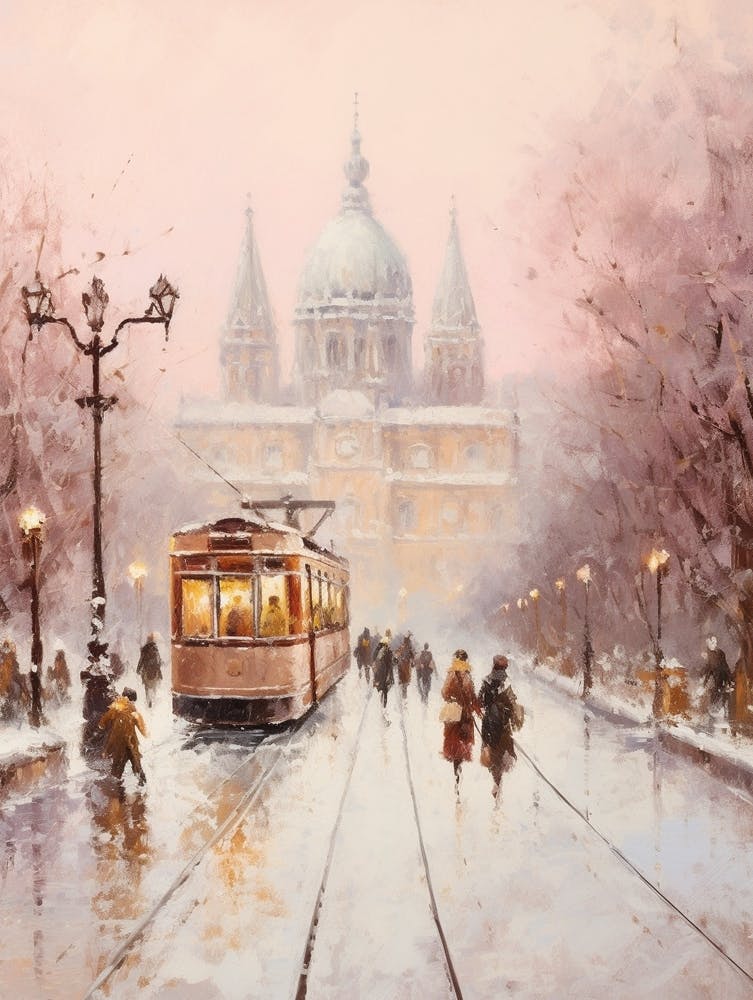 Dreamy Winter Painting Vienna Austria 1