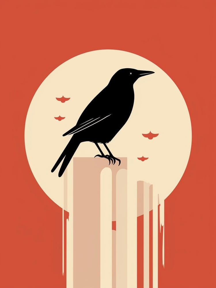 Minimalist Crow 2 Illustration