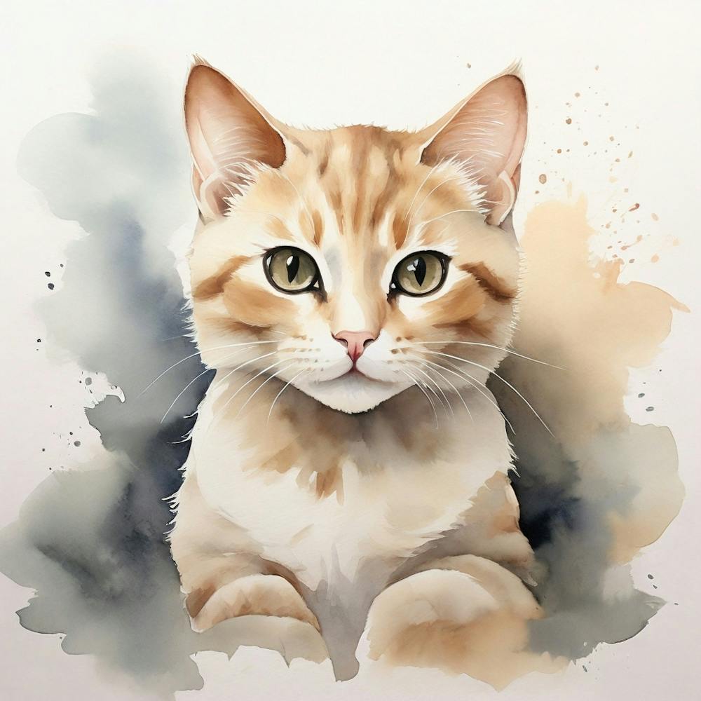 Default Create A Simple Watercolor Of A Cute Cat Using Neutral 2 (1)