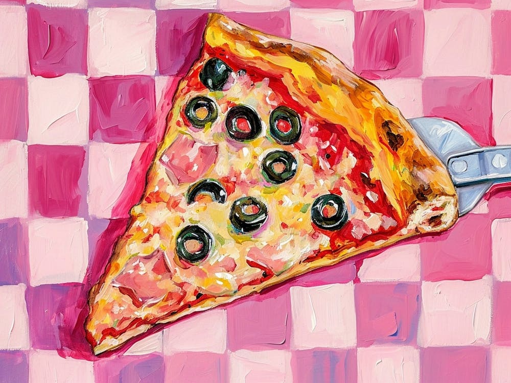 Pizza Aux Olives Damier Rose 2