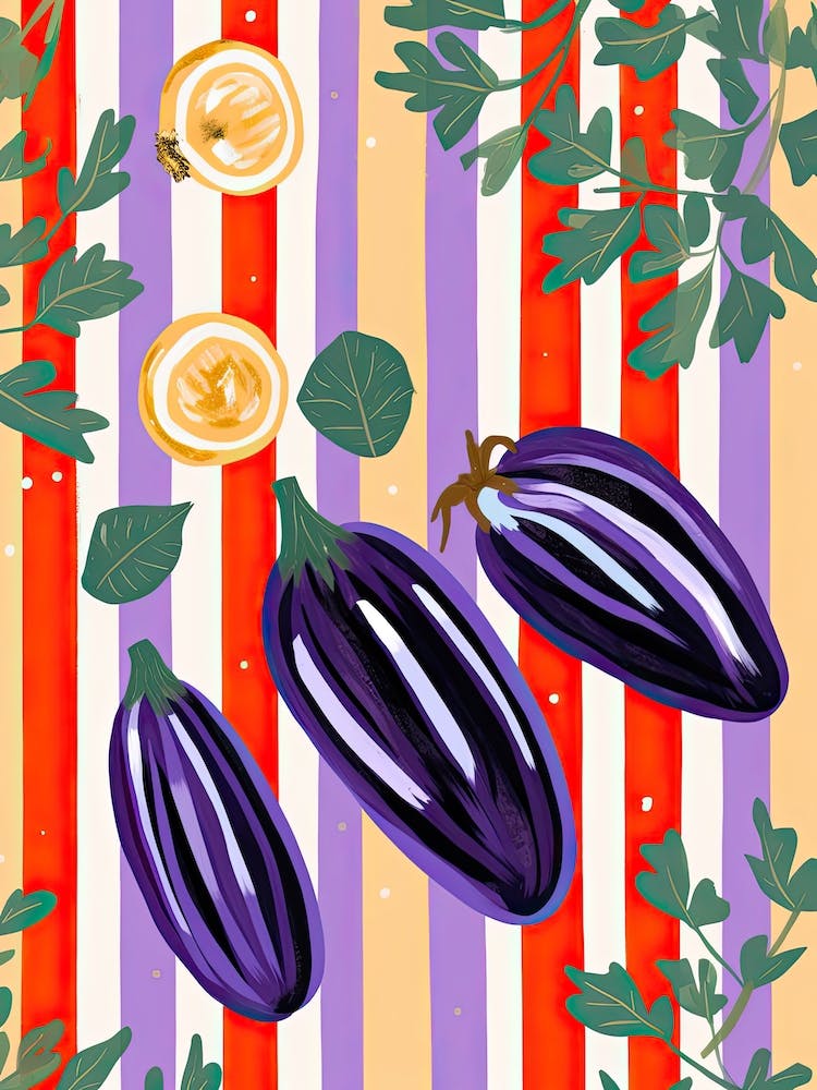 Eggplant Summer Illustration 2