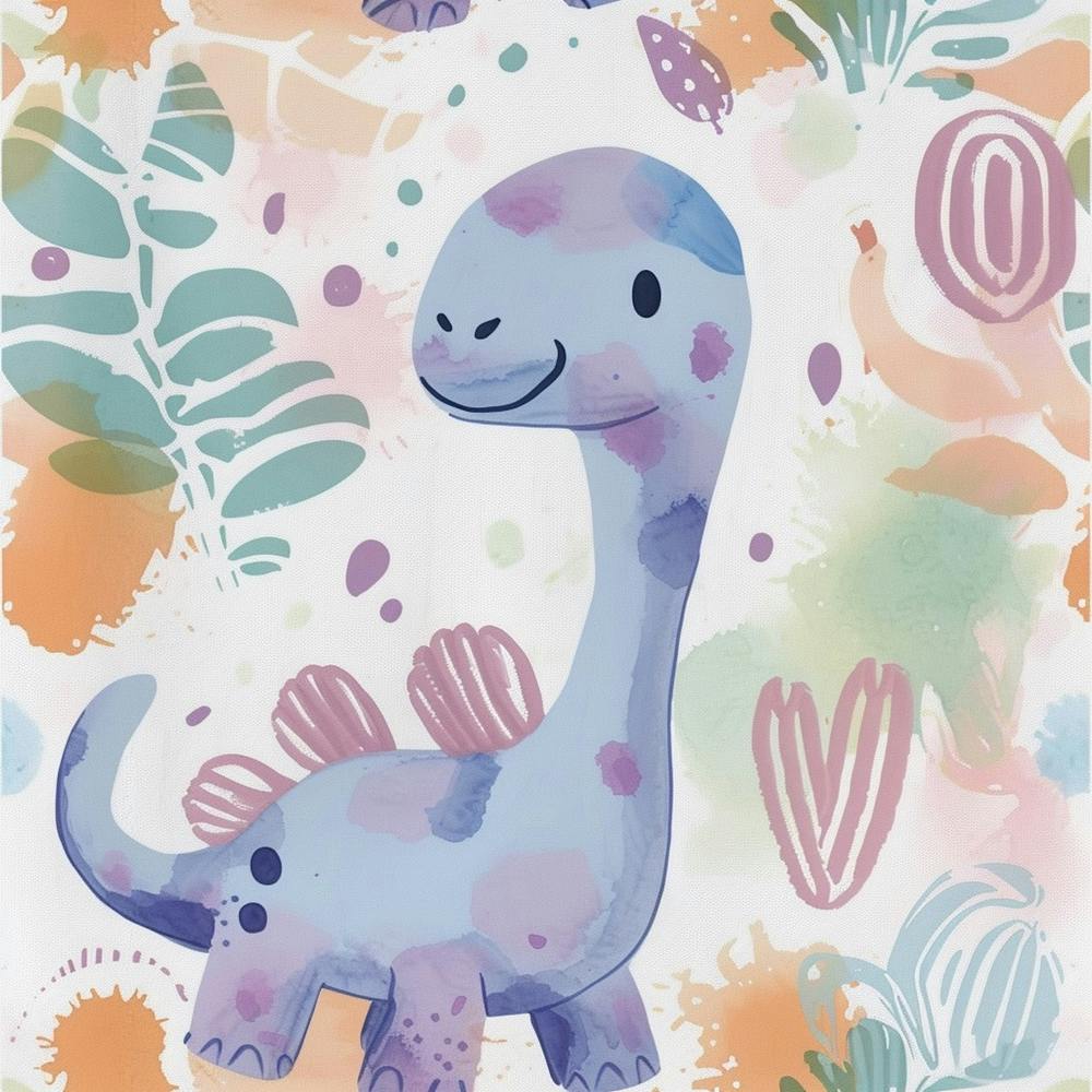 Cute Corythosaurus Dinosaur Watercolour Style  4