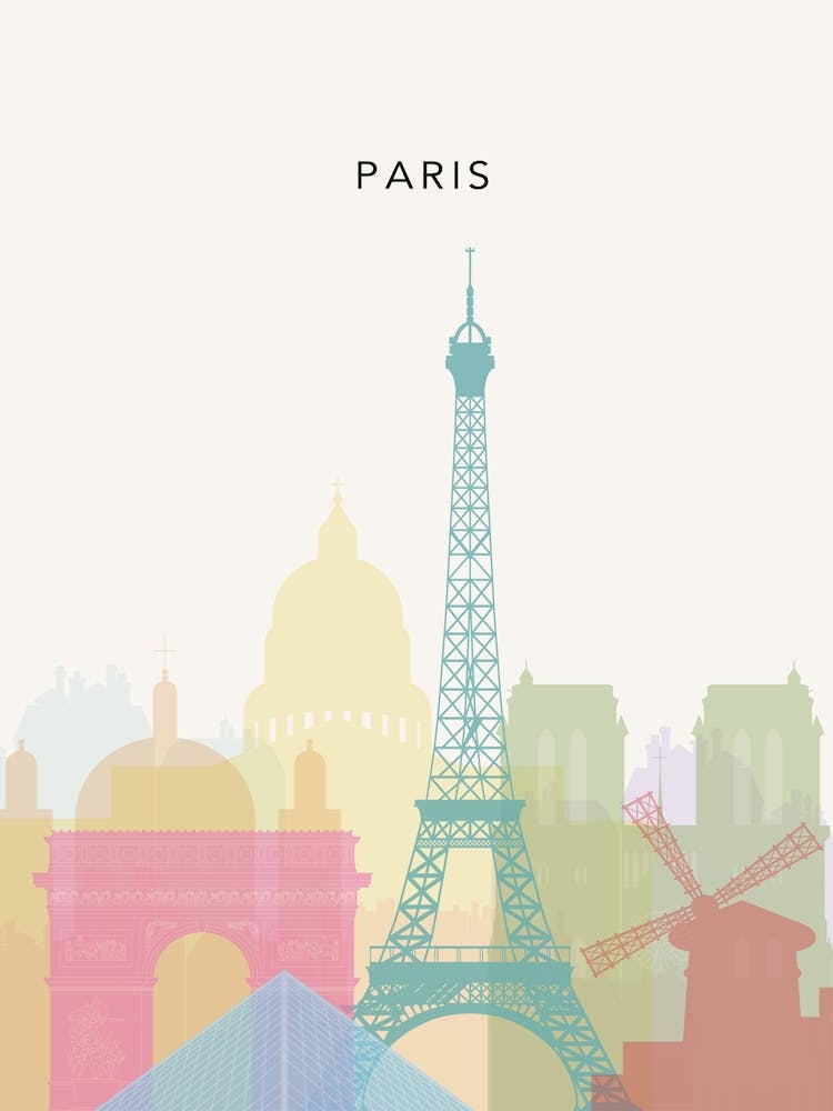 Rainbow Paris Skyline