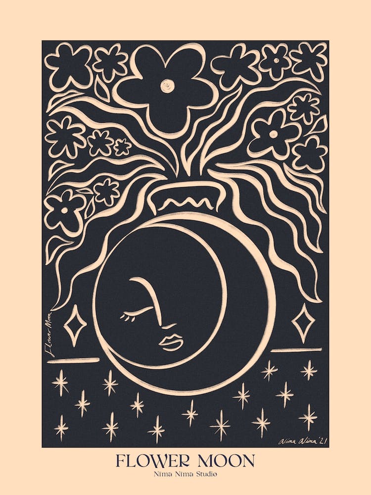 Flower Moon Floral Vase  