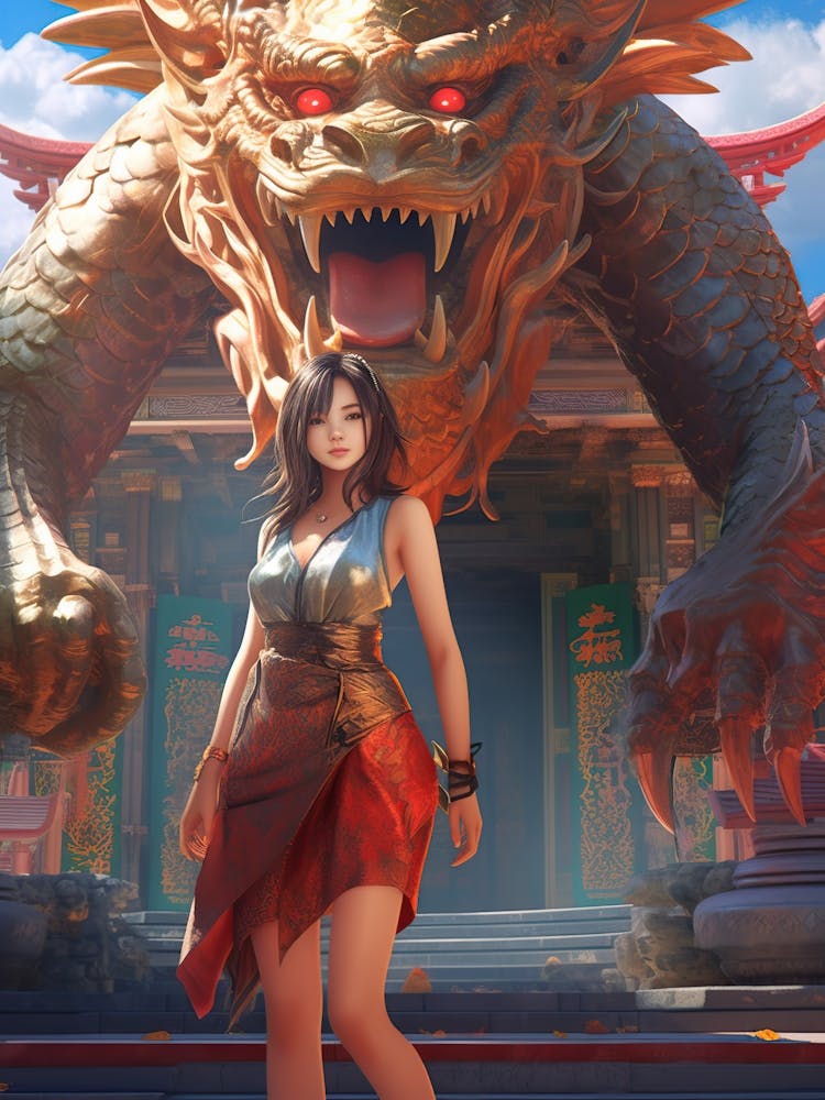 Chinese Girl With Dragon 12