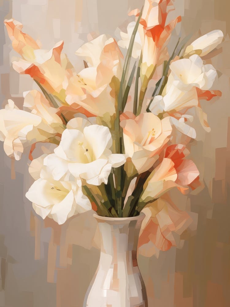Gladiolus Flower Still Life Painting 4 Dreamy